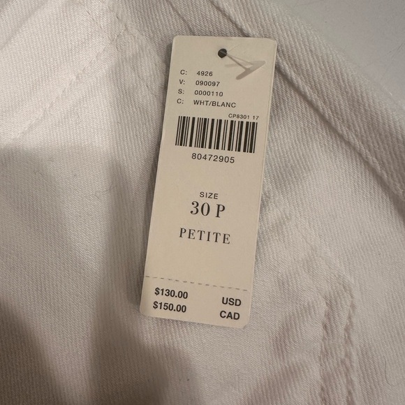 Anthropology Maeve The Colette White Wide Leg Crop Jeans Size 30P - Picture 8 of 9